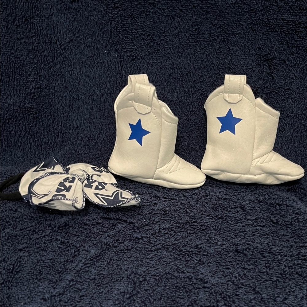 Kids White and Blue Star Boots